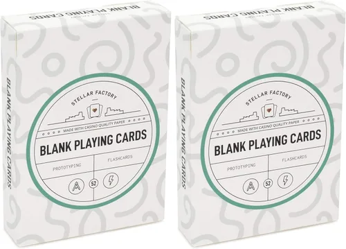 Vista 7 de Stellar Factory Cartas de juego en blanco premium (52 piezas) DIY, diseño de juegos, prototipos y tarjetas didácticas, 1 unidad