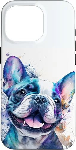 Vista 20 de Cute Frenchie Watercolor Splash Frenchie Puppy Case for iPhone 17