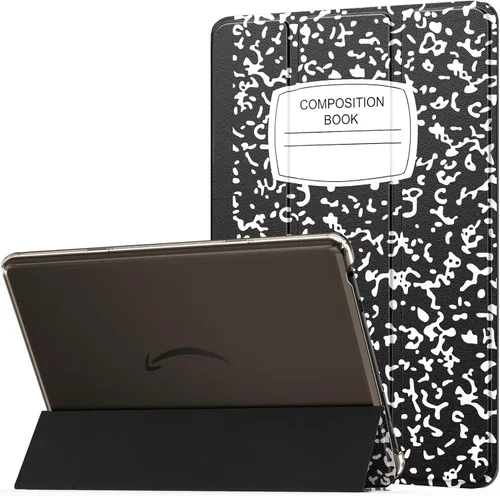 Vista 13 de MoKo - Funda para tableta Amazon Kindle Fire HD 10 (13ª generación, versión 2023) de 10.1 pulgadas, funda de piel sintética con soporte triple