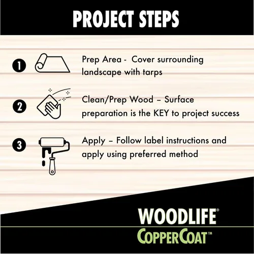 Vista 7 de WOODLIFE 1901A-4PK CopperCoat Conservante de madera verde, 0.88 galones, verde, paquete de 4