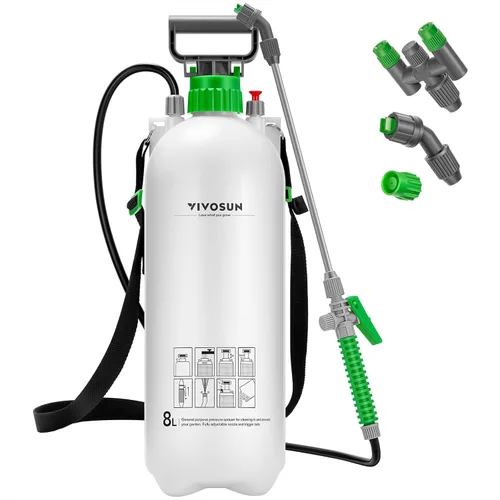 Vista 14 de VIVOSUN Pulverizador de bomba de 1 galón/4L, rociador de agua de jardín para plantas, malezas y cuidado del césped, con 3 boquillas, manguera de 50