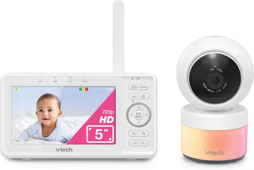 Vista 14 de VTech Monitor de video para bebés con pantalla LCD de 5 pulgadas, hasta 17 horas de video y 31 horas de duración de batería de audio, visión