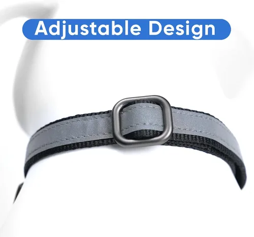 Vista 6 de Pawtitas Collar de perro Martingala personalizado reflectante reflectante bordado nombre personalizado número de teléfono ajustable para cachorros
