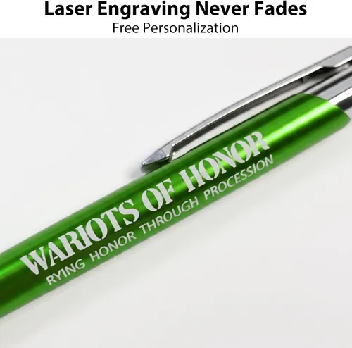 Vista 6 de Bolígrafo personalizado de tinta negra para eventos, ferias comerciales, paquete de 50 Verde