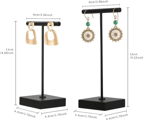Vista 4 de BanST - Soporte de metal en forma de T para exhibir aretes y joyas, expositor de fotografía para mostrar