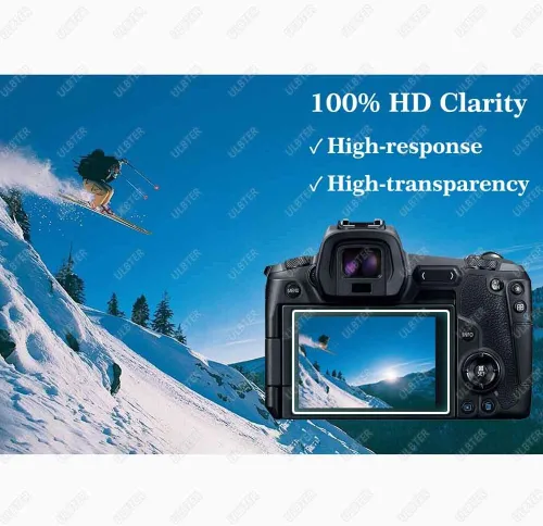 Vista 6 de ULBTER Top+protector de pantalla para cámara Canon EOS R [no para EOS R5] [2+2 unidades] Vidrio templado 0.012 in de alta definición 9H dureza