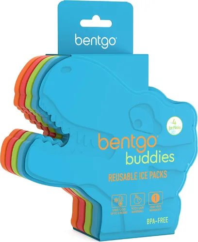 Vista 7 de Bentgo Buddies - Bolsas de hielo delgadas reutilizables para loncheras, bolsas de almuerzo y enfriadores, multicolor, paquete de 4