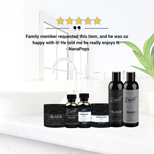 Vista 8 de Detroit Grooming Co. Acondicionador de barba con extracto de manzana y aloe vera, suavizante, desenredante e hidratante para barba, edición negra