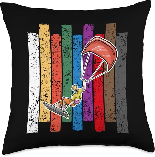 Vista 5 de Kiteboarder Kitesurf Tees Co Kiteboarding Color Kite Surfing Surfer Regalos Throw Pillow 16x16, Multicolor
