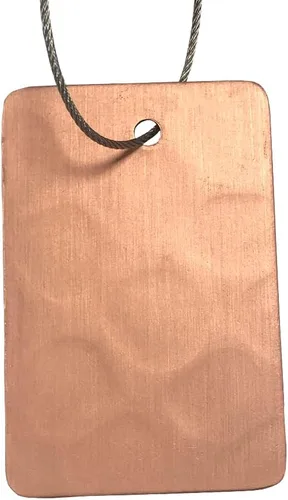 Vista 2 de Muestra de pátina de cobre natural martillada ligera para campana extractora de cobre SINDA Cobre natural martillado ligero