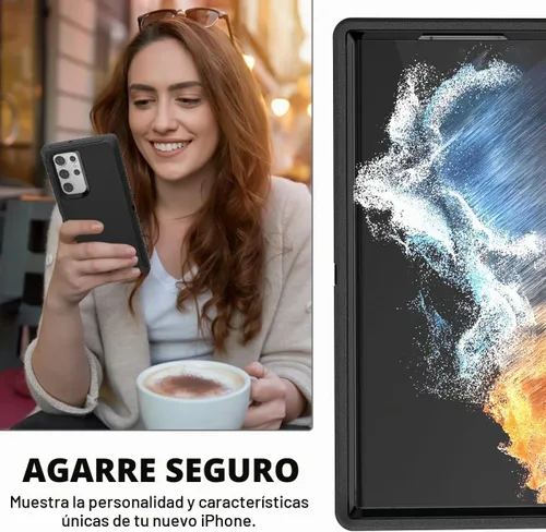 Vista 5 de AICase Funda para Galaxy S22 Ultra con protector de pantalla, protección contra caídas, resistente, a prueba de golpes y polvo, 3 capas, resistente