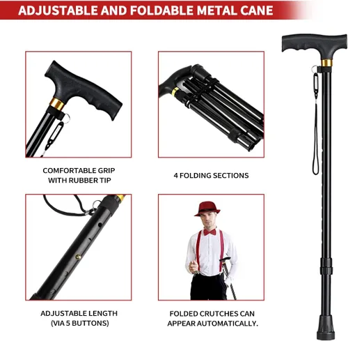 Vista 6 de WILDPARTY Disfraz de los años 20 para hombre, accesorios de disfraz de Gatsby de la mafia para hombres, gorra plana para hombre para fiesta