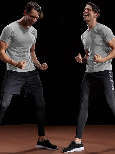 Vista 6 de Neleus Camisetas deportivas de malla para hombre