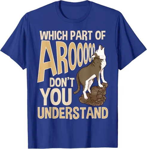 Vista 23 de What Part Of Aroooo Don't You Understand Husky - Camiseta para perro, Negro, S