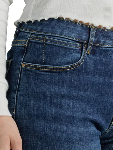 Vista 6 de Wrangler Jeans de bota de tiro alto para mujer, Cabaña Cobalto Plaid