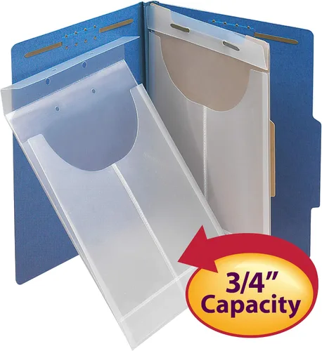Vista 3 de Smead Poly File Retention Jacket, 3/4" Expansion, Letter/Legal, Clear, 24 per Box (68191) (Pack of 10)