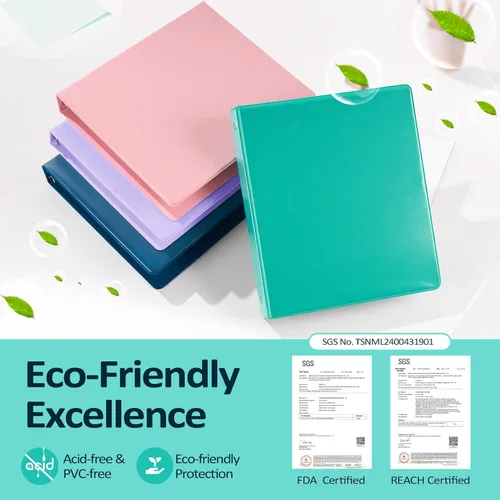 Vista 2 de BinderX - Carpeta de 3 anillos redondos extraduradera de 1 pulgada, se adapta a 175 hojas de papel de 8.5 x 11 pulgadas, cubierta personalizable