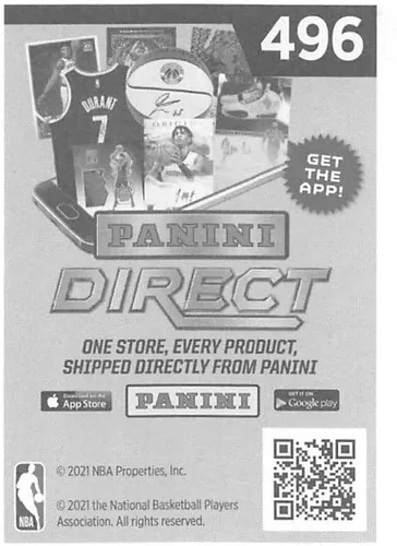Vista 2 de 2020-21 Panini Stickers #496 NBA Logo/Top Right Official NBA Basketball Album Sticker Measuring 2.75 inch tall X 2 inches wide in Raw