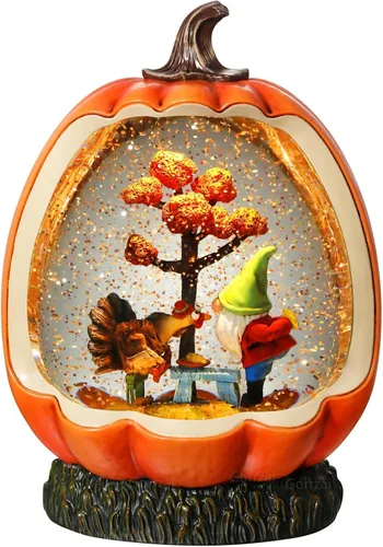 Vista 14 de Linterna de globo de nieve de Pascua, decoraciones de Pascua para el hogar con temporizador giratorio con purpurina, decoración de Pascua iluminada
