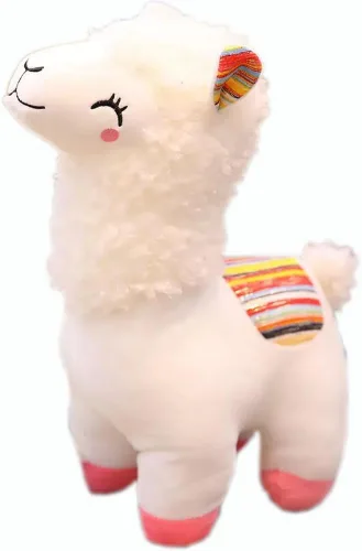 Vista 13 de YUKOUQIAN Animal de peluche de llama, juguete de alpaca suave y lindo de 25 cm para niñas y niños (azul Alpaca Yinghua)