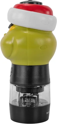 Vista 6 de Uncanny Brands Dr. Suess The Grinch - Molinillo de sal y pimienta - Molinillo eléctrico de doble cámara con grosor ajustable y luz LED - Funciona