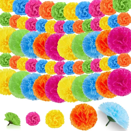 Vista 17 de Syhood 50 piezas de flores de caléndula del día de los muertos a granel
