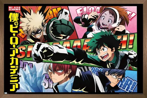 Vista 12 de Trends International My Hero Academia - Póster de pared de cómic, 14.72 x 22.37 pulgadas, versión enmarcada de madera de granero