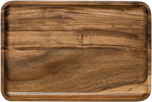 Vista 3 de HomeImpel Plato de madera, platos de cena de madera, bandeja de madera para servir, plato de madera para dulces, fruta, postre, aperitivo, postre
