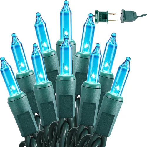 Vista 20 de BrizLabs Luces de Navidad transparentes, 50 unidades, luces incandescentes blancas cálidas, mini cadena de luz conectable, luces de árbol de Navidad