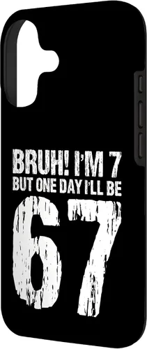 Vista 2 de Bruh I'm 7 But One-Day I'll Be 67 Retro 7th Birthday Kids Case for iPhone 17