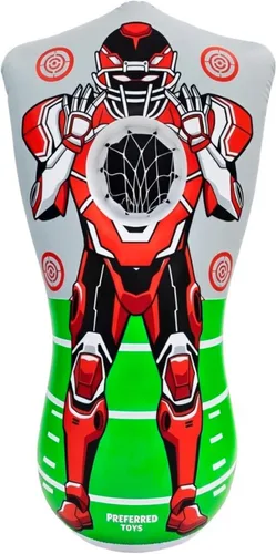 Vista 8 de Preferred Toys Juego inflable de fútbol de 65 pulgadas, juego de lanzamiento de red de doble cara con mini bolas, juguete deportivo para fiestas
