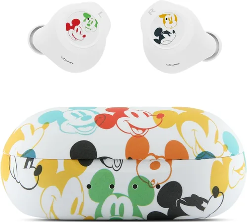Vista 10 de Auriculares Bluetooth Disney Mickey Mouse con estuche de carga - Auriculares inalámbricos Bluetooth con micrófono incorporado y 30 horas