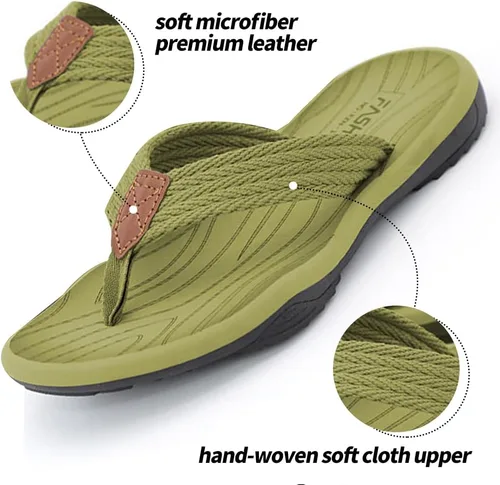 Vista 4 de MGGMOKAY Sandalias cómodas para hombre, con soporte de arco, sandalias casuales con correa en T para hombre, sandalias de verano para la playa