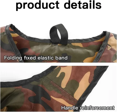 Vista 7 de Aricsen Paquete de 10 bolsas de compras reutilizables de camuflaje de 15 x 4.5 x 15 pulgadas con asas a granel, plegables extragrandes resistentes