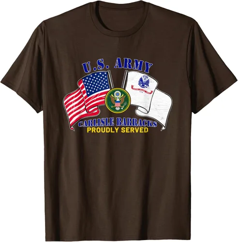 Vista 8 de Carlisle Barracks Pennsylvania Pa Army Base Camiseta con bandera estadounidense, Negro
