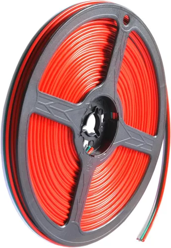 Vista 8 de 32,8 pies/10 m 2 pines 20 AWG Cable de extensión eléctrica de 2 conductores, línea de cable de conexión engarzado, rojo y negro, para cinta de LED