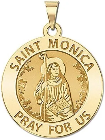 Vista 2 de Plata de ley Medalla Saint Monica Religiosadisponible en Solid Oro Blanco De 10K and14K Amarillo o, o, plata de ley, PG71010
