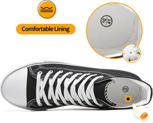 Vista 3 de ZGR Tenis de lona para hombre, con cordones, clásicos, casuales, para caminar