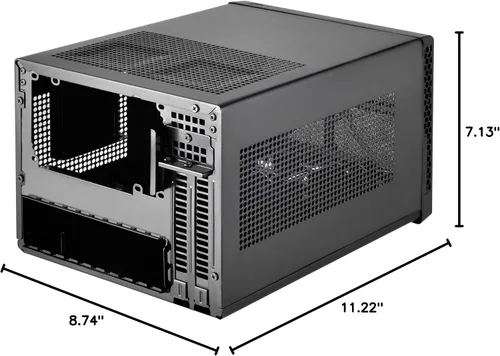 Vista 7 de SilverStone Technology Ultra Compact Mini-ITX - Carcasa para computadora con panel frontal de malla, color negro (SST-SG13B-USA)