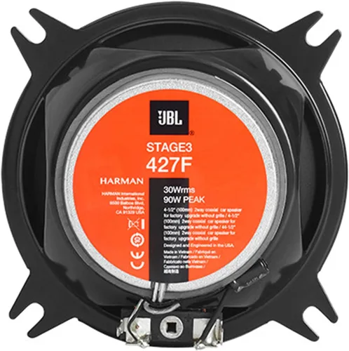 Vista 3 de JBL Stage 3427F - Altavoz de audio bidireccional para automóvil de 4 pulgadas, sin parrilla, negro