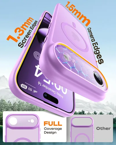 Vista 467 de TOCOL Funda para iPhone 11, compatible con Magsafe, protección completa de cámara, imanes integrados, protección contra caídas, funda translúcida