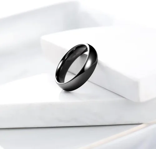 Vista 123 de King Will Alianza de boda de carburo de tungsteno para hombres y mujeres, anillos de promesa para parejas abovedados de alto pulido