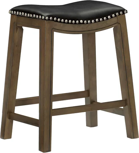 Vista 15 de Homelegance Ordway Taburetes de Altura de Comedor de Madera Maciza - Taburetes de Altura de Mesa Estilo Silla de Montar para Comedor de Transición