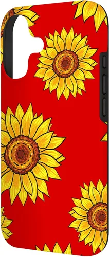 Vista 2 de Patrón de girasol en rojo vintage floral flor mujeres regalo caso para iPhone 17