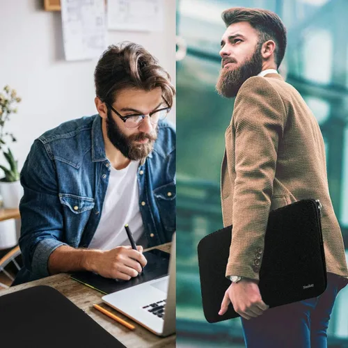 Vista 7 de Naukay Funda para Laptop, Funda de Neopreno Resistente de 13-13.3 Pulgadas para Laptop/Computadora Portátil/Funda de Bolsillo para Computadora