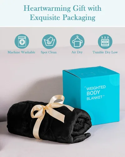 Vista 5 de Topblan Manta con peso de 7 libras para adultos, manta con peso pequeña para siestas, relajación, relajación y viajes, agradable al tacto y lavable