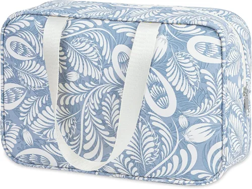 Vista 10 de Narwey Neceser de tamaño completo, bolsa de cosméticos grande, bolsa de maquillaje de viaje, organizador para mujeres y niñas, A-Negro, L, Bolsa