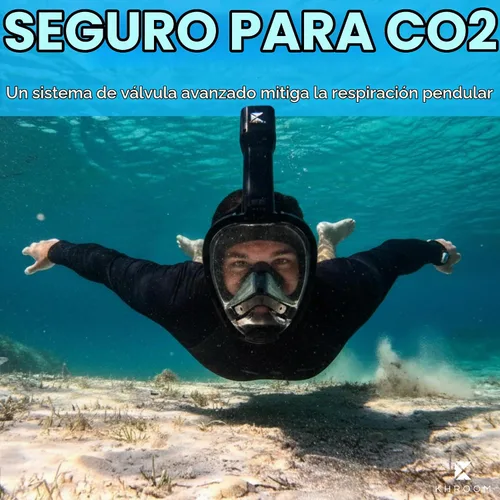 Vista 4 de Khroom Full Face Snorkel Mask for Adults, CO2 Safe, Anti-Fog, 180° View Blanco Meshbag