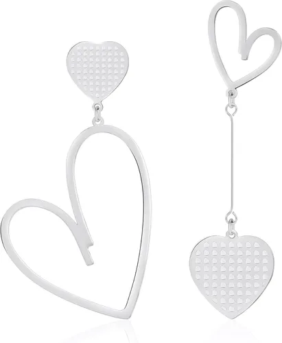 Vista 17 de Linawe Mismatched Heart Dangle Earrings for Women Trendy
