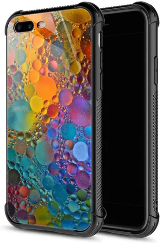 Vista 24 de ZHEGAILIAN Funda compatible con iPhone 7P/8P, AK 47, carcasa de munición para ametralladora AK 47, parte trasera de vidrio templado + funda